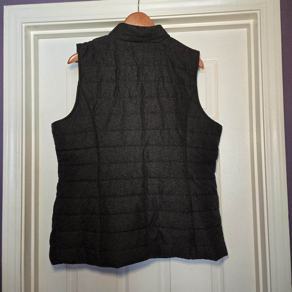 J.Jill Quilted Puffer Vest Women’s Size Large Gray Zip Front Layering Fall - Picture 4 of 4